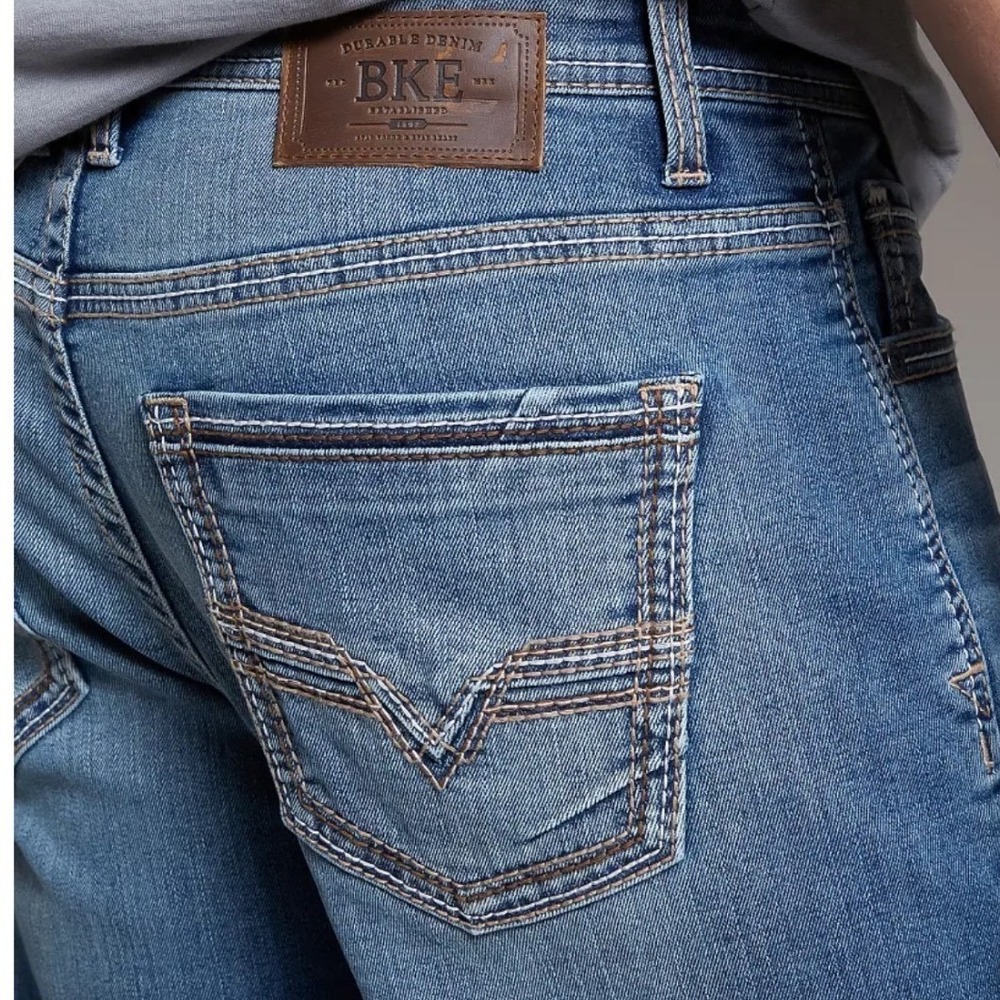 BKE Tyler Jeans Mens 36x32 Blue Straight Leg Medium Wash ABP23244R